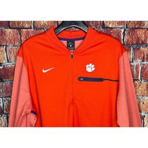 Clemson University Tigers Nike Dri-Fit 1/4 Zip Colorblock Pullover Large Shirt
